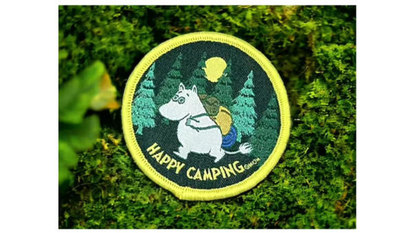 Floryd Moomin gestickte Aufnäher zum Aufbügeln Happy Camping