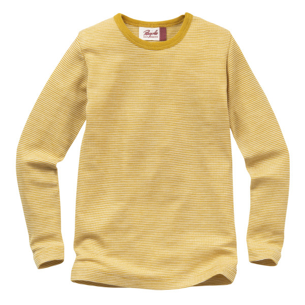 People Wear Organic Langarmshirt Wolle-Seide gelb geringelt