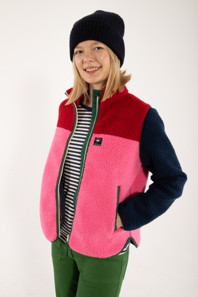 Fleecejacke 'Danebrik Navy/Spicy Pink/Pine'