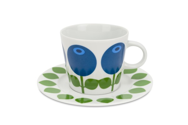 Floryd Kaffe Tasse mit Unterteller Blaubeere