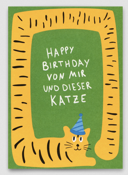 Postkarte Geburtstags Katze