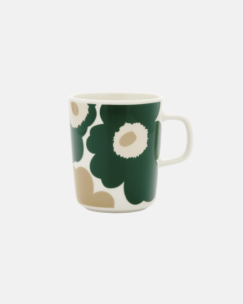 Marimekko Tasse Unikko klein white, dark green, beige, sand