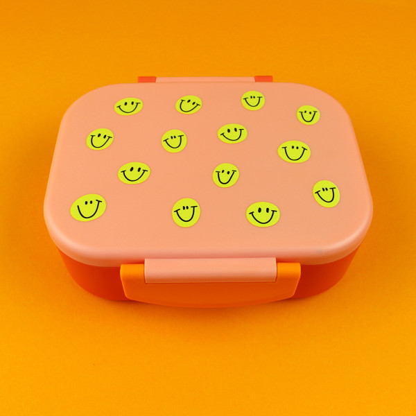Ava & Yves Lunchbox mit Unterteilung Smile, rosa orange rot