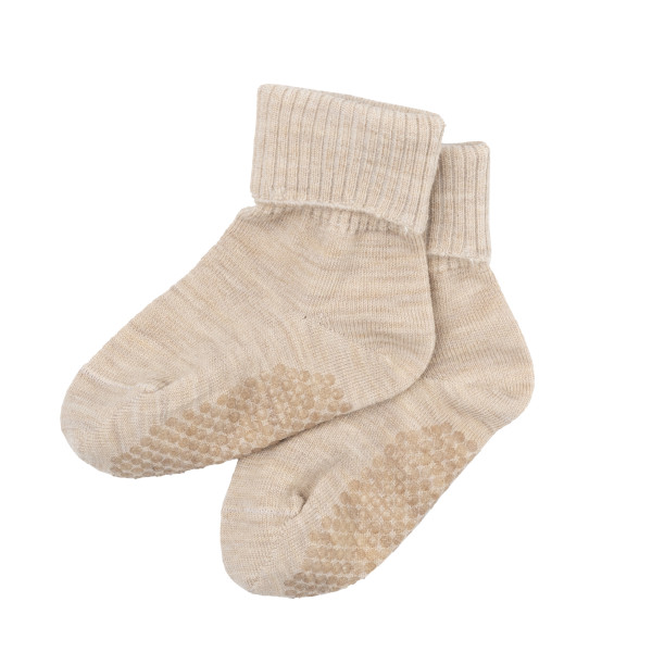 Babysocken Merinowolle 'Sand Melange'
