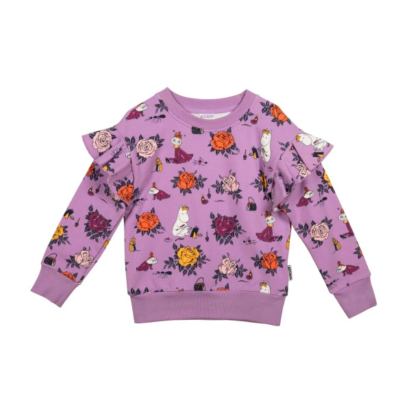 Martinex Mumin Pullover Rüsche Roses lila