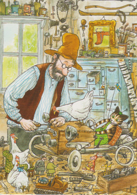 Postkarte Pettersson & Findus erfinden