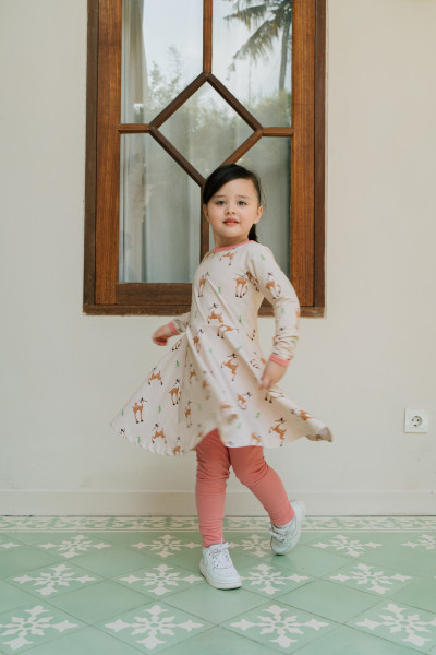 Langarmkleid Spin Fawn - Maxomorra