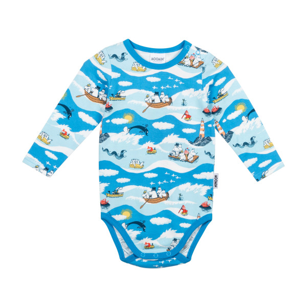 Martinex Mumin Langarmbody blue Waves