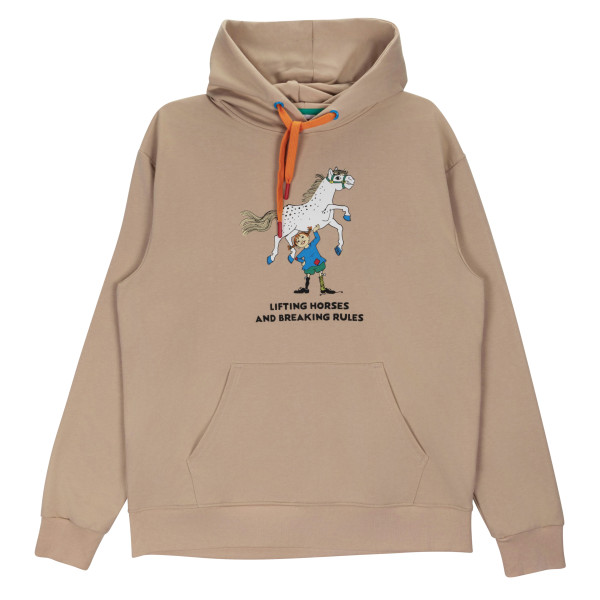 Kapuzenpullover Pippi Langstrumpf 'Lifting Horses Beige'