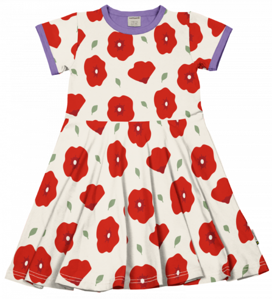 Kleid kurzarm Spin Poppy - Maxomorra