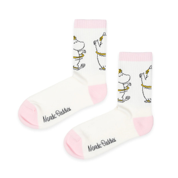 Socken Retro 'Snorkfräulein Hula Hoop' weiß Gr. 36-42