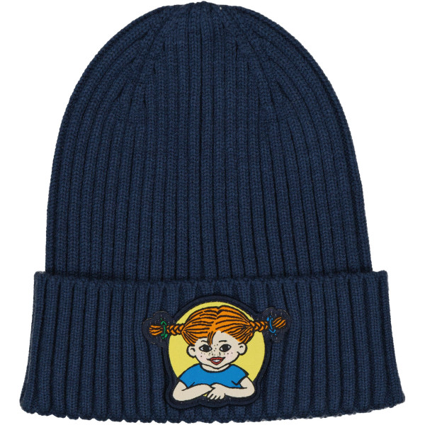 Mütze Strick Pippi Langstrumpf blau