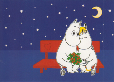 Postkarte Mumin & Snorkfräulein Abenddate