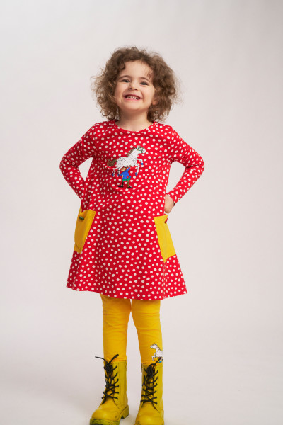Kleid Pippi Langstrumpf 'Speckled Red'