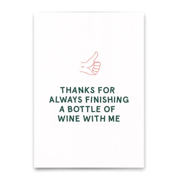 Postkarte Thanks for finishing a bottle of wine - Deli Cards