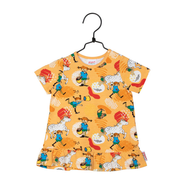 Martinex Pippi Langstrumpf Kurzarm Babykleid Joyful Melon