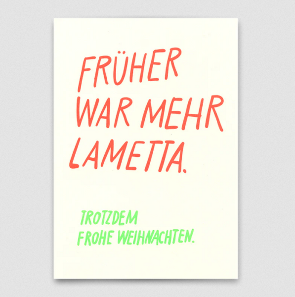 Postkarte 'mehr Lametta' - Deli Cards