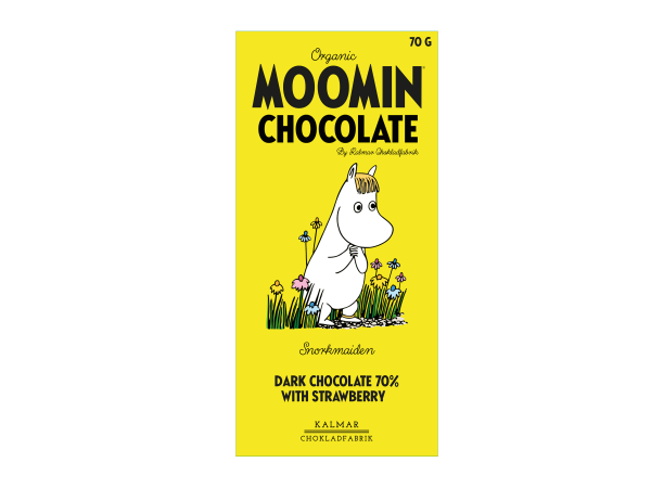 Mumin-Schokolade Snorkfräulein - Zartbitterschokolade mit Erdbeere 70g - bio