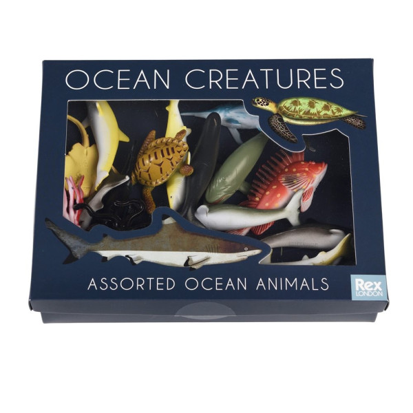 Rex London Ocean Animals sortiert - Box mit 16 Meerestierfiguren