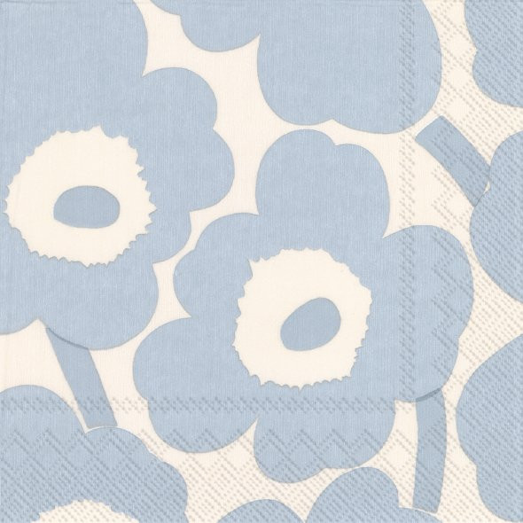 Marimekko Servietten Unikko Light Blue/Off White