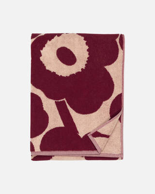 Marimekko Handtuch Unikko Duschhandtuch pink dark cherry