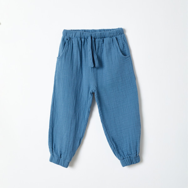 Organic Era Hose Musselin blau Indigo