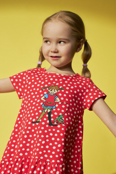 Kleid Pippi Langstrumpf 'Speckled Red'