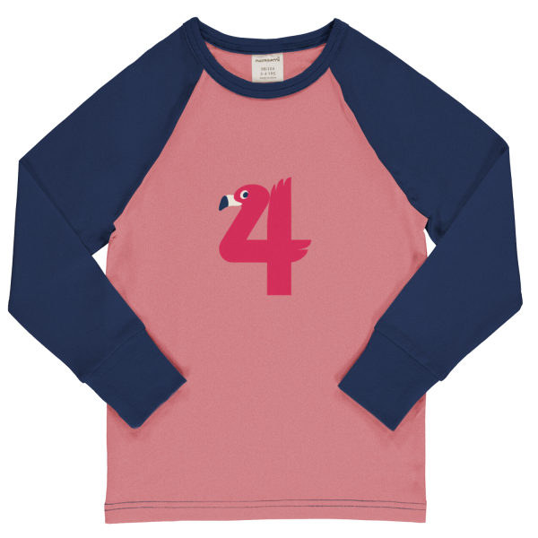 Langarmshirt 'Geburtstag 4 Rosa' - Maxomorra