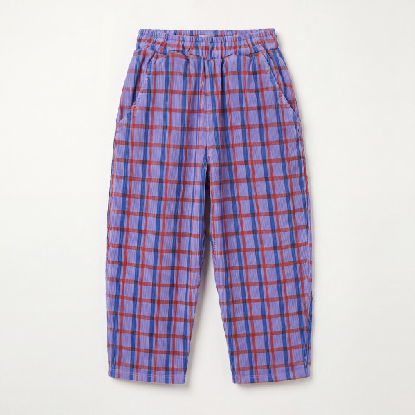 Lötiekids CORDUROY WIDE PANTS kariert lila