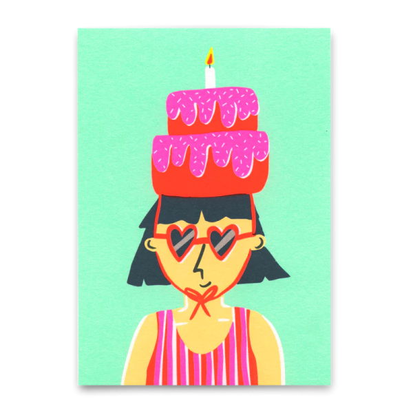Postkarte 'Birthday cake hat' - Deli Cards