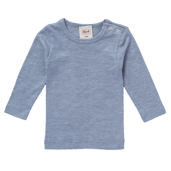 People Wear Organic Baby Langarmshirt Wolle-Seide blau