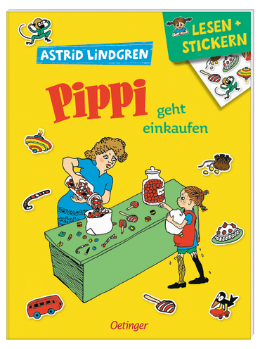 Pippi geht einkaufen - Lesen und Stickern