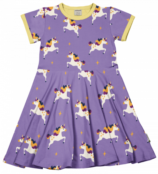 Kurzarmkleid Spin Unicorn Lila - Maxomorra