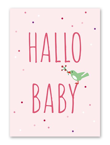 Tante Trudel Karte "Baby Vogel Mädchen"