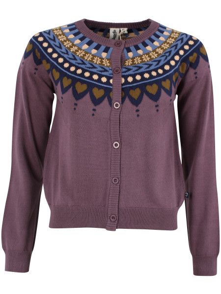 Strickjacke Danesweetheart Cotton Grey/Plum
