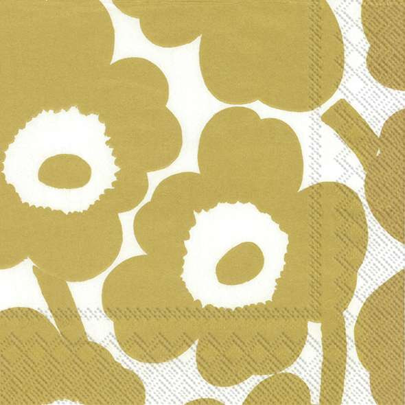 Marimekko Servietten Unikko white-gold