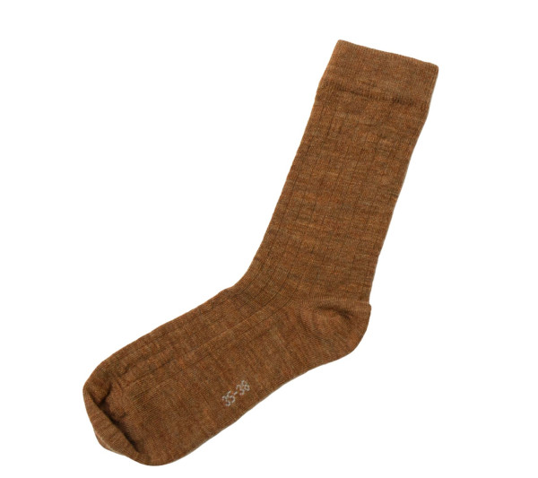 Joha Rib Socken Wolle Kupfer Melange