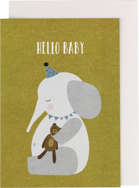 Ava & Yves Klappkarte Elefant "Hello Baby"