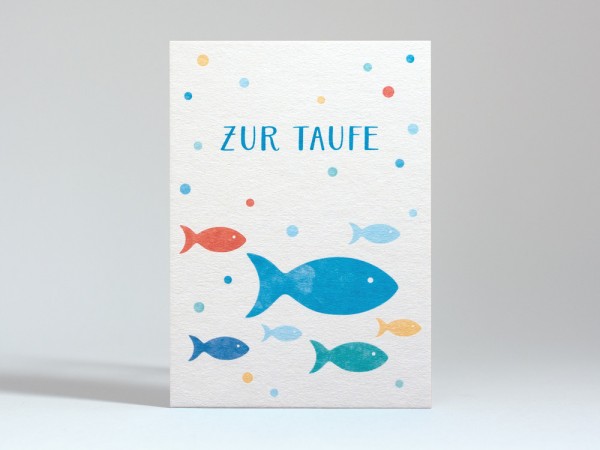 Tante Trudel Karte zur Taufe Fische