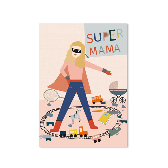 Life is delicious - Postkarte Supermama