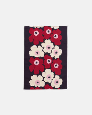 Marimekko Küchenhandtuch Unikko plum, cranberry, off white, rose