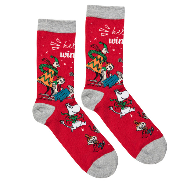 Socken Mumin 'Hello Winter Red'- Adult