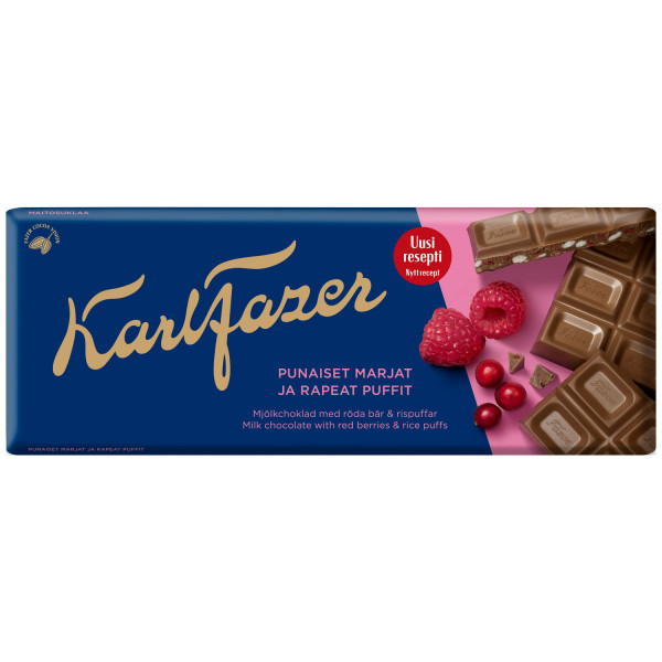 Fazer Schokolade Beere & Puffreis 180 g