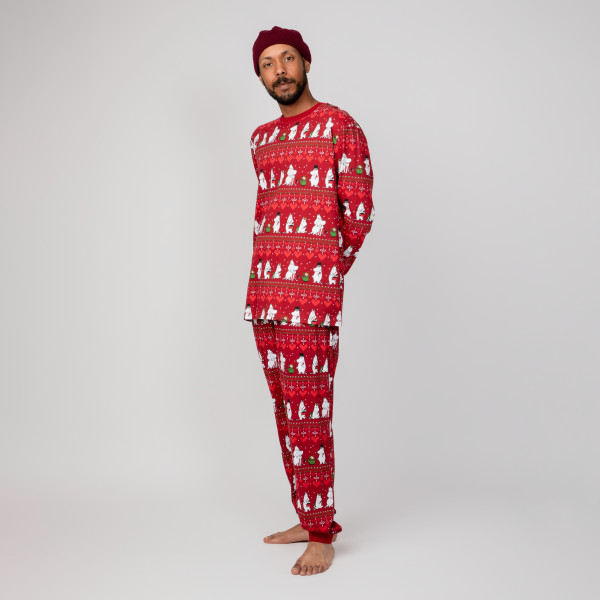 Schlafanzug Mumin 'Winterheart Red' Herren