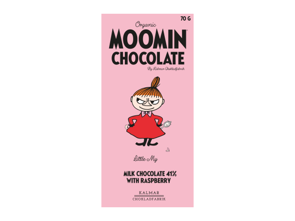 Mumin-Schokolade Kleine My - Vollmilchschokolade mit Himbeere 70g - bio