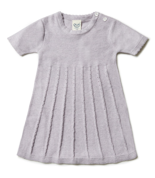Strick Kleid Seide 'Ajour Lavendel' - Puri Organic