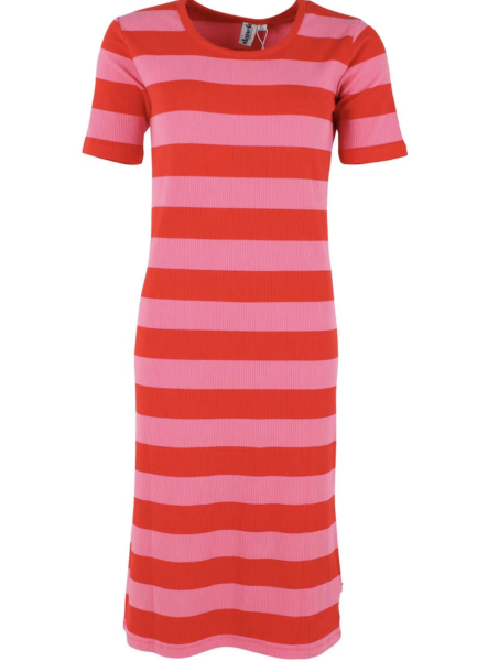 Kleid Danicon Ribbing Red/Pink