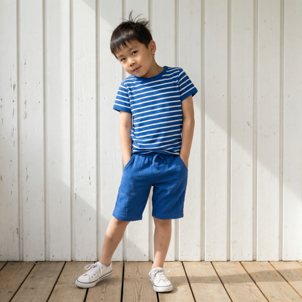 T-Shirt Blue Stripes - Maxomorra