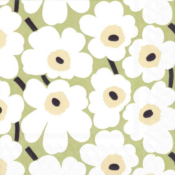 Marimekko Servietten Unikko small Light Green/Off White