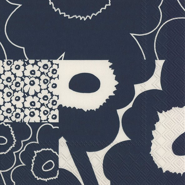 Marimekko Servietten Unikko Kollaasi dark blue